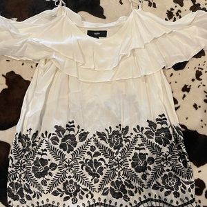 New! Cold Shoulder Embroidered Top